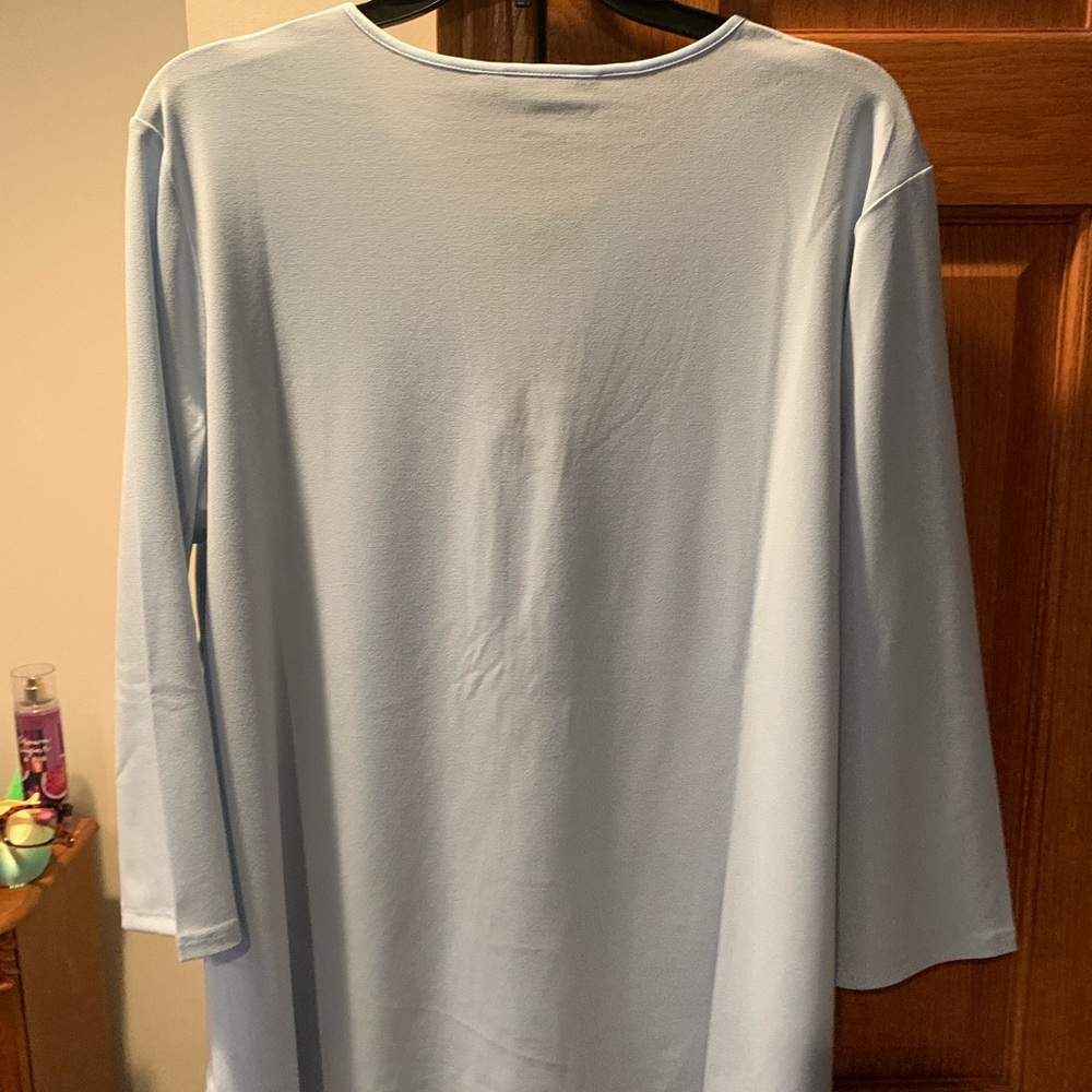 NEW BANANA REPUBLIC WOMEN'S V-NECK 3/4 SLEEVE BLOUSE TOP, BLUE. SIZE XXL - Picture 8 of 9
